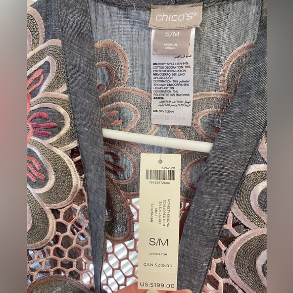 NWT Chico’s Scalloped Hem Kimono - Picture 2 of 4